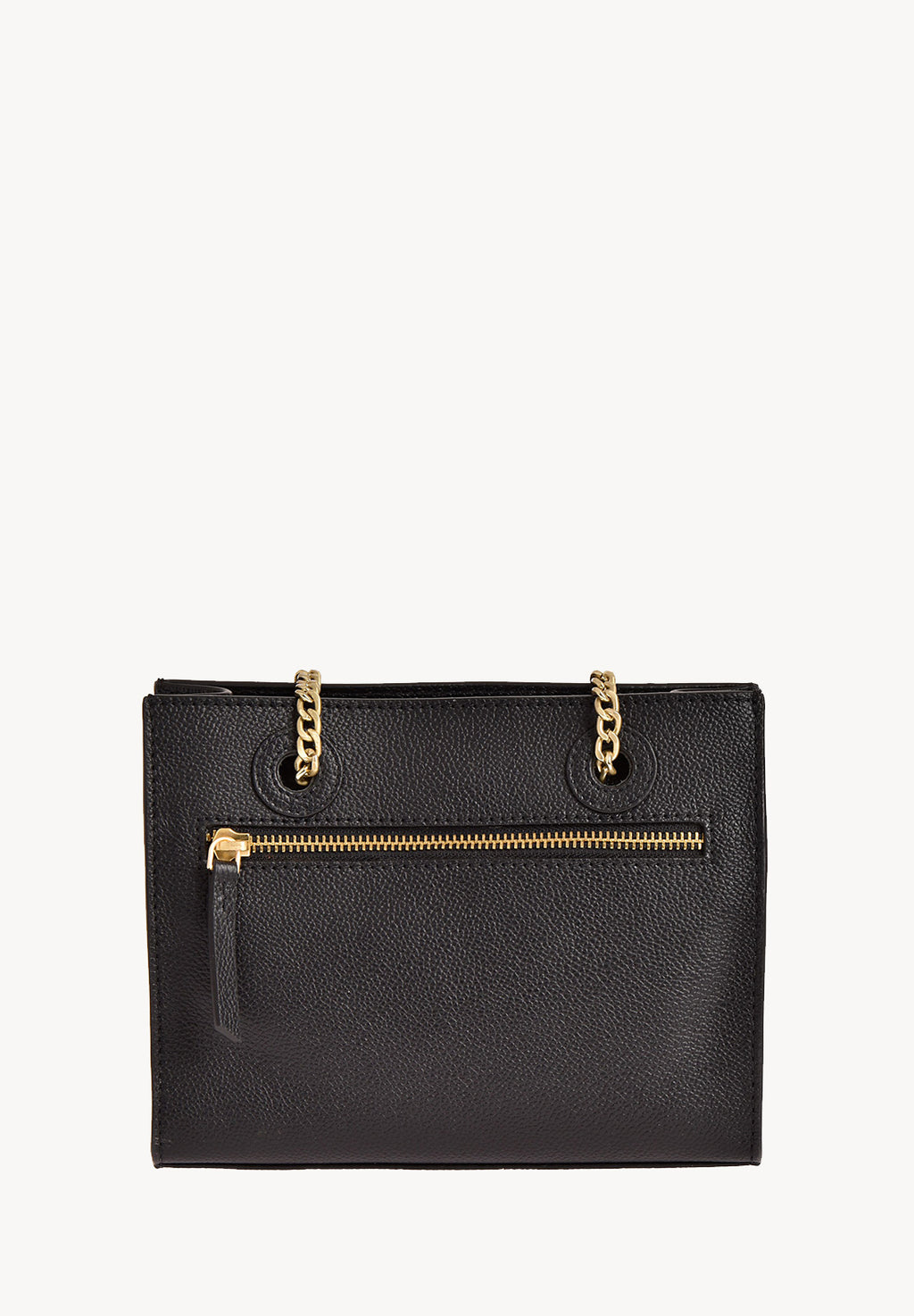 BABY JO - Mini grained leather bag with crocodile print pocket and chains