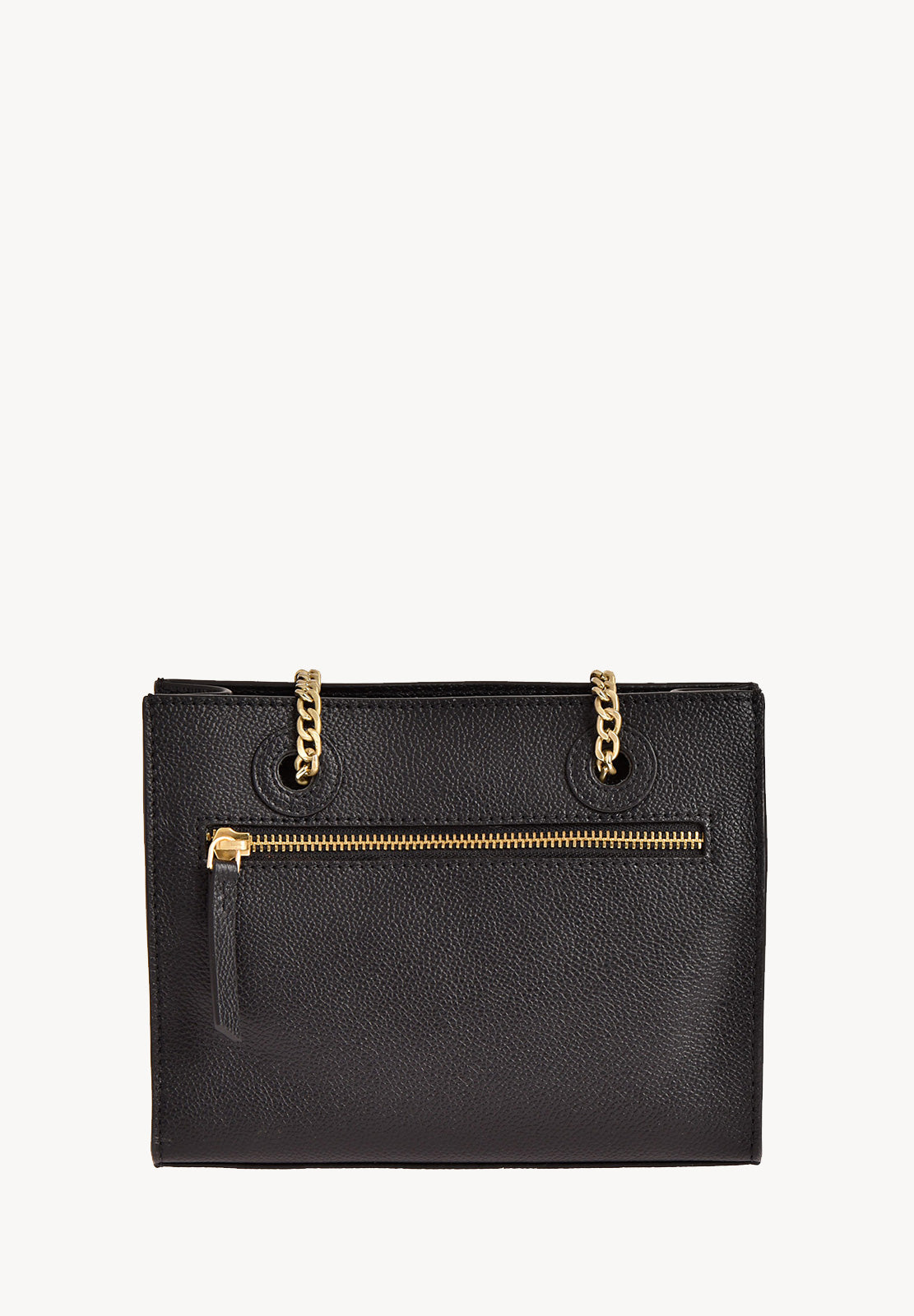 BABY JO - Mini grained leather bag with crocodile print pocket and chains