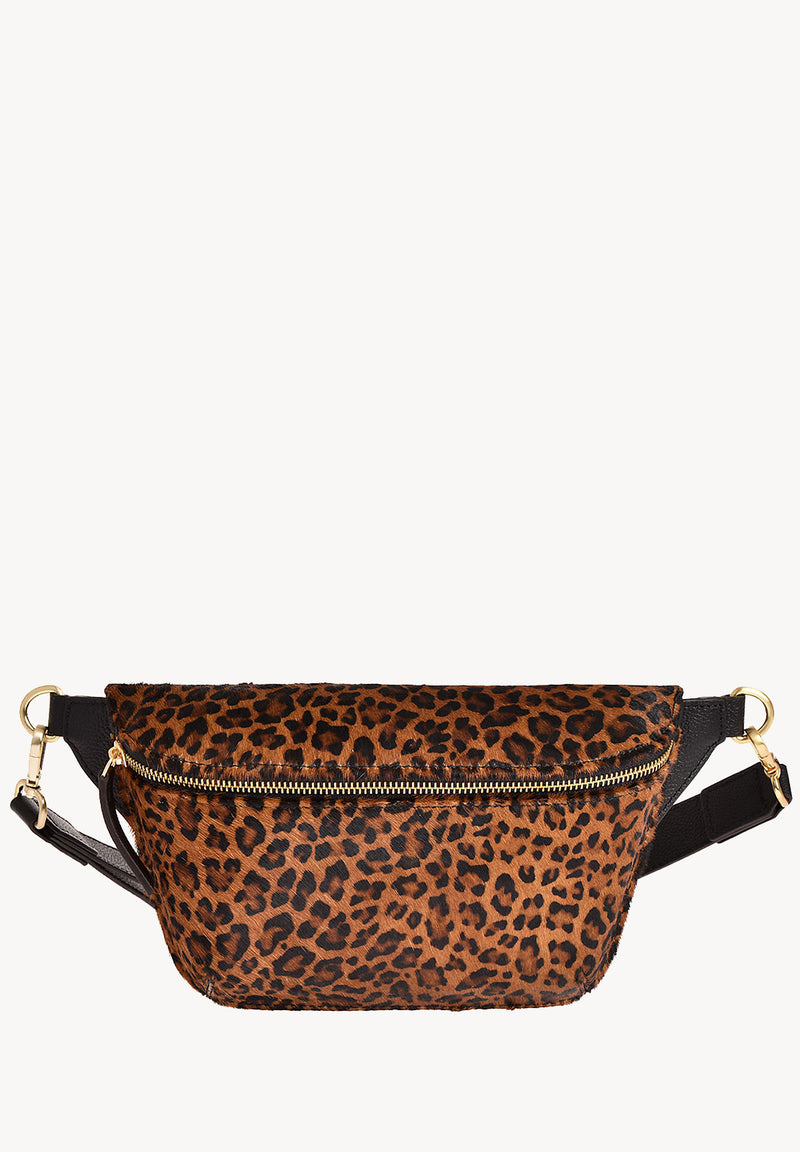 GAYA - Leopard print leather fanny pack