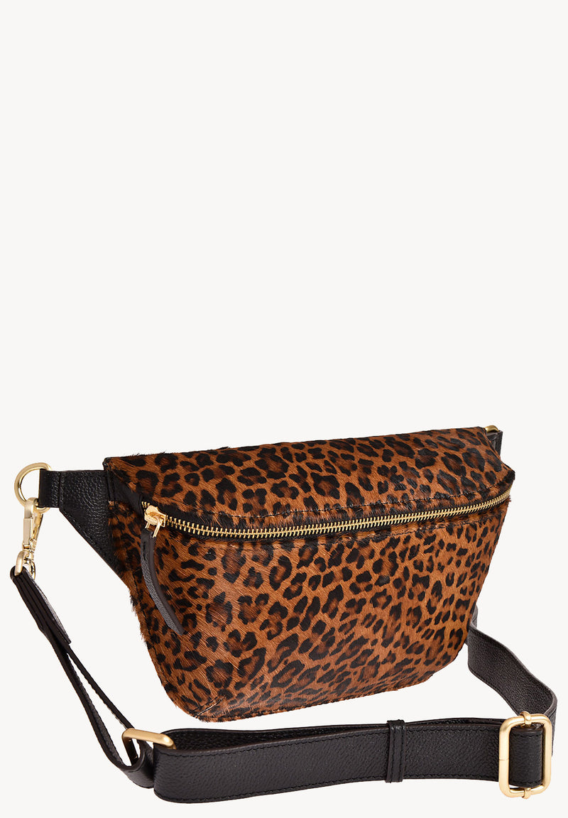 GAYA - Leopard print leather fanny pack