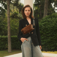 GAYA - Leopard print leather fanny pack