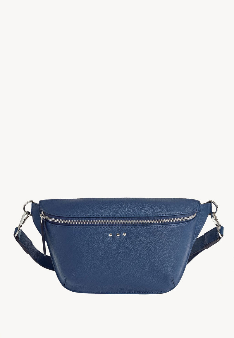 GAYA - Blue Jean grained leather belt bag