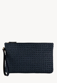 GARANCE - Pochette en cuir effet cannage