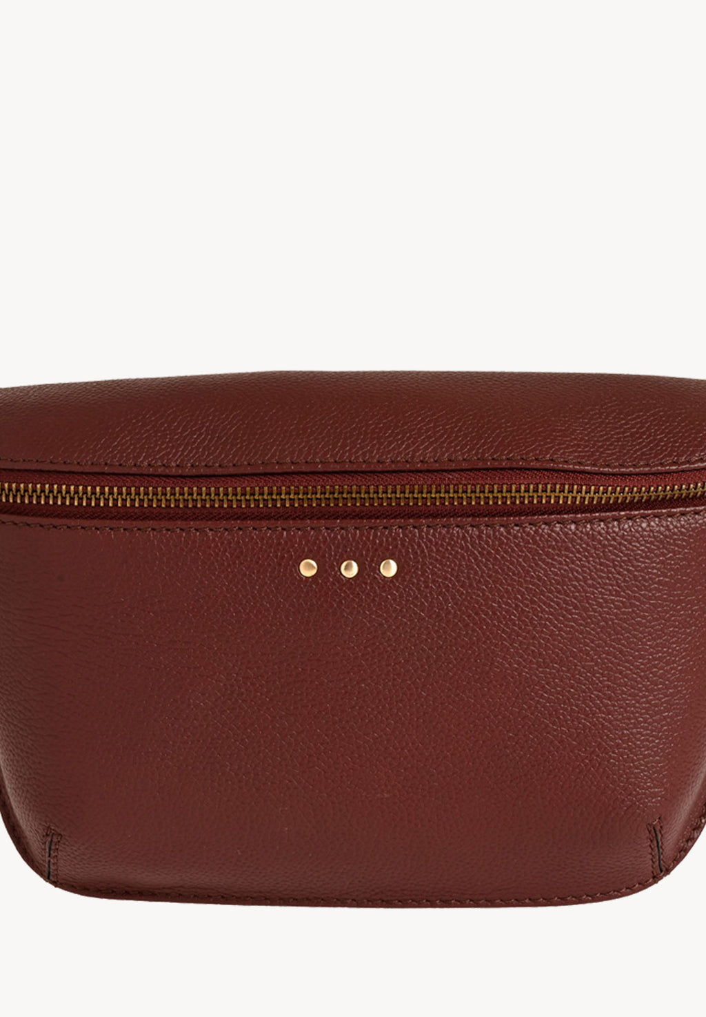 GAYA - Sac banane en cuir grainé Bordeaux
