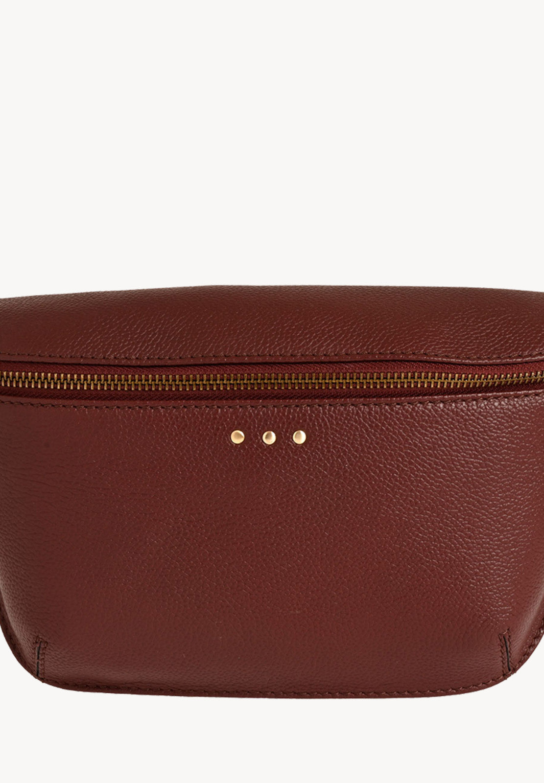 GAYA - Sac banane en cuir grainé Bordeaux