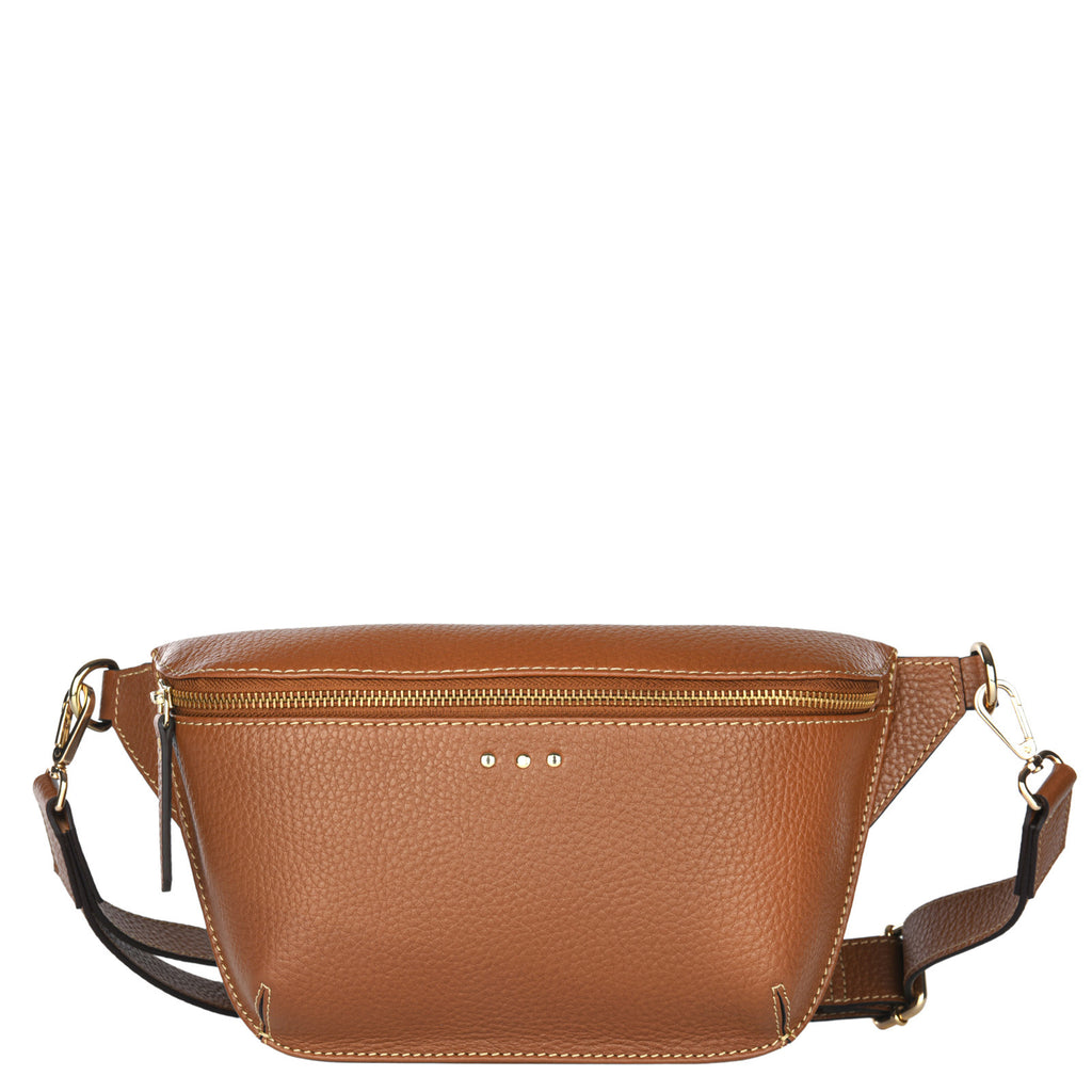 GAYA - Sac banane en cuir grainé