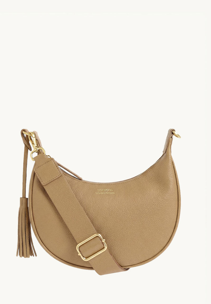 ALBANE - Sac demi lune en cuir grainé