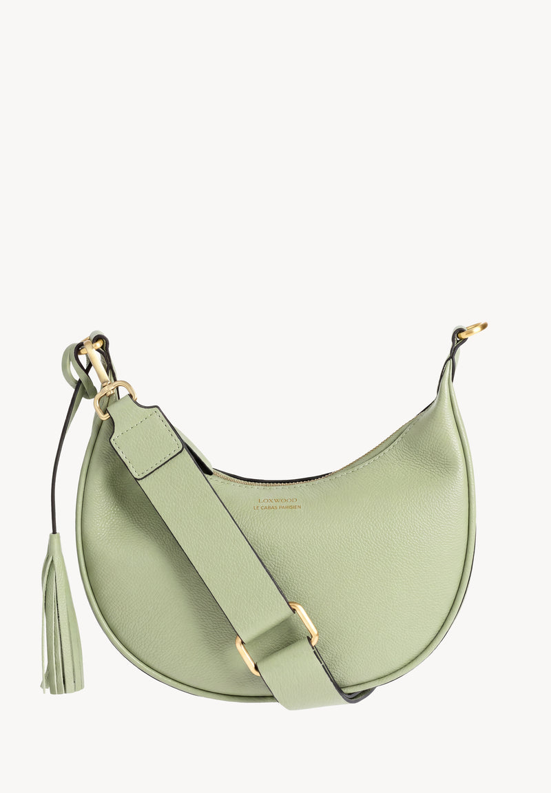 ALBANE - Sac demi lune en cuir grainé