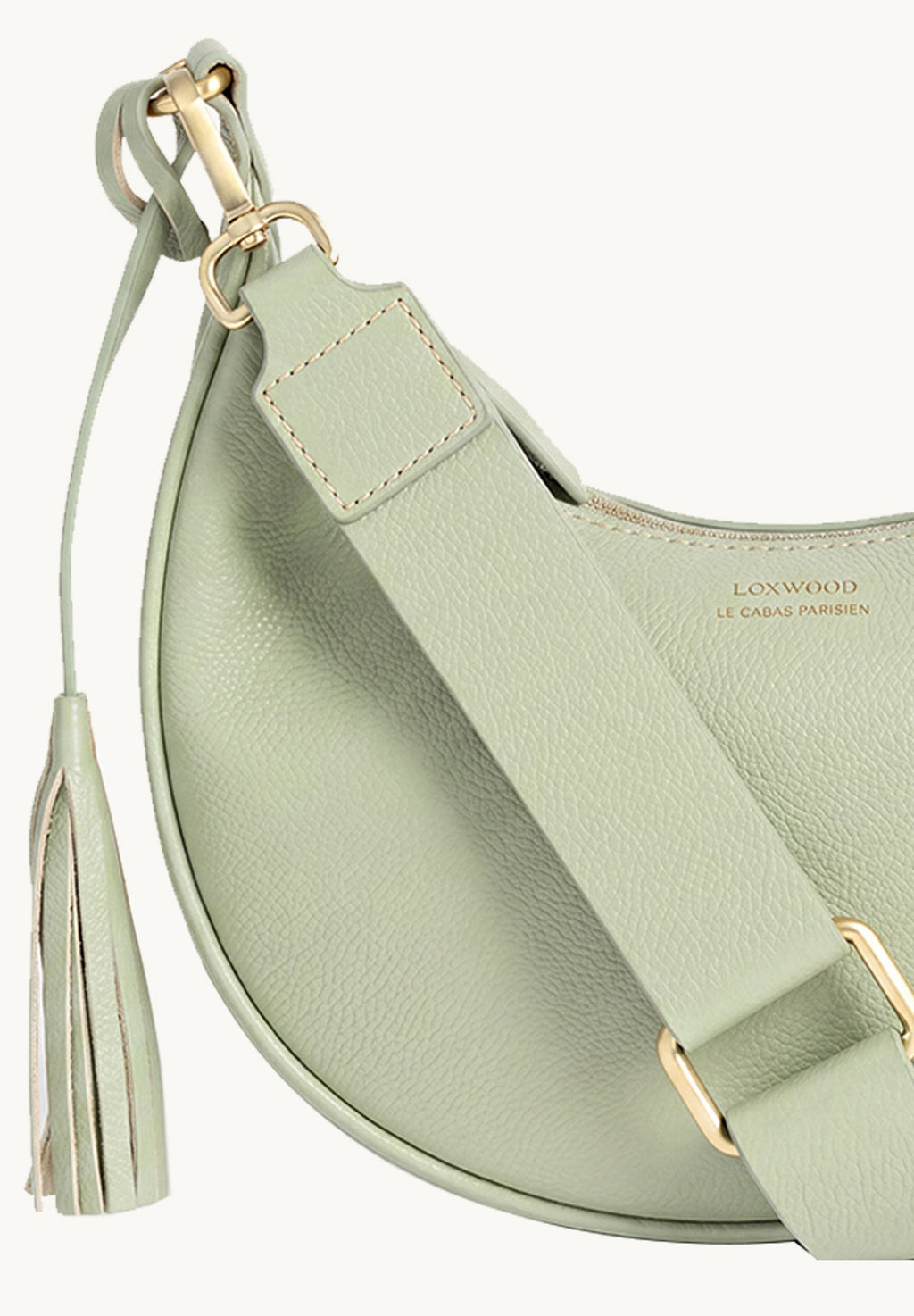 ALBANE - Sac demi lune en cuir grainé