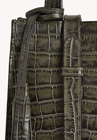SIMONE - Crocodile embossed leather tote bag