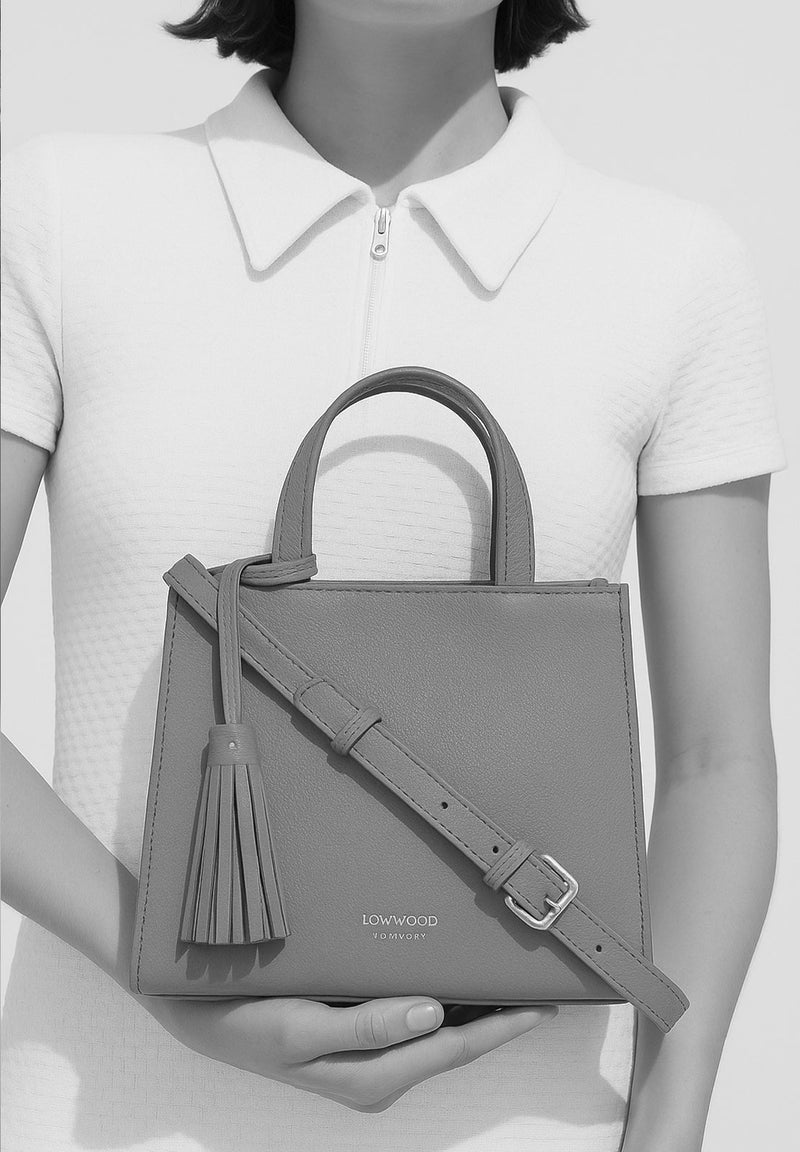 SIMONE - Grained leather tote bag