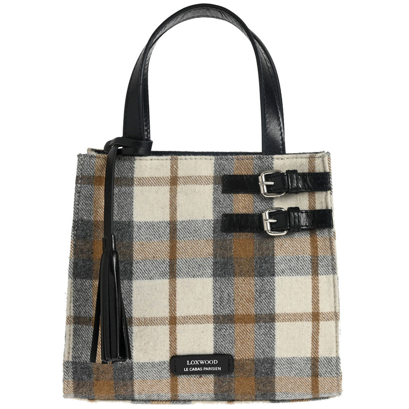 SIMONE - Wool and leather tote bag with shoulder strap