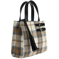 SIMONE - Wool and leather tote bag with shoulder strap