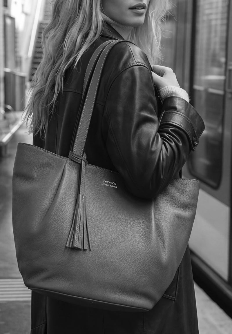 ALMA - Sac zippé porté épaule en cuir grainé