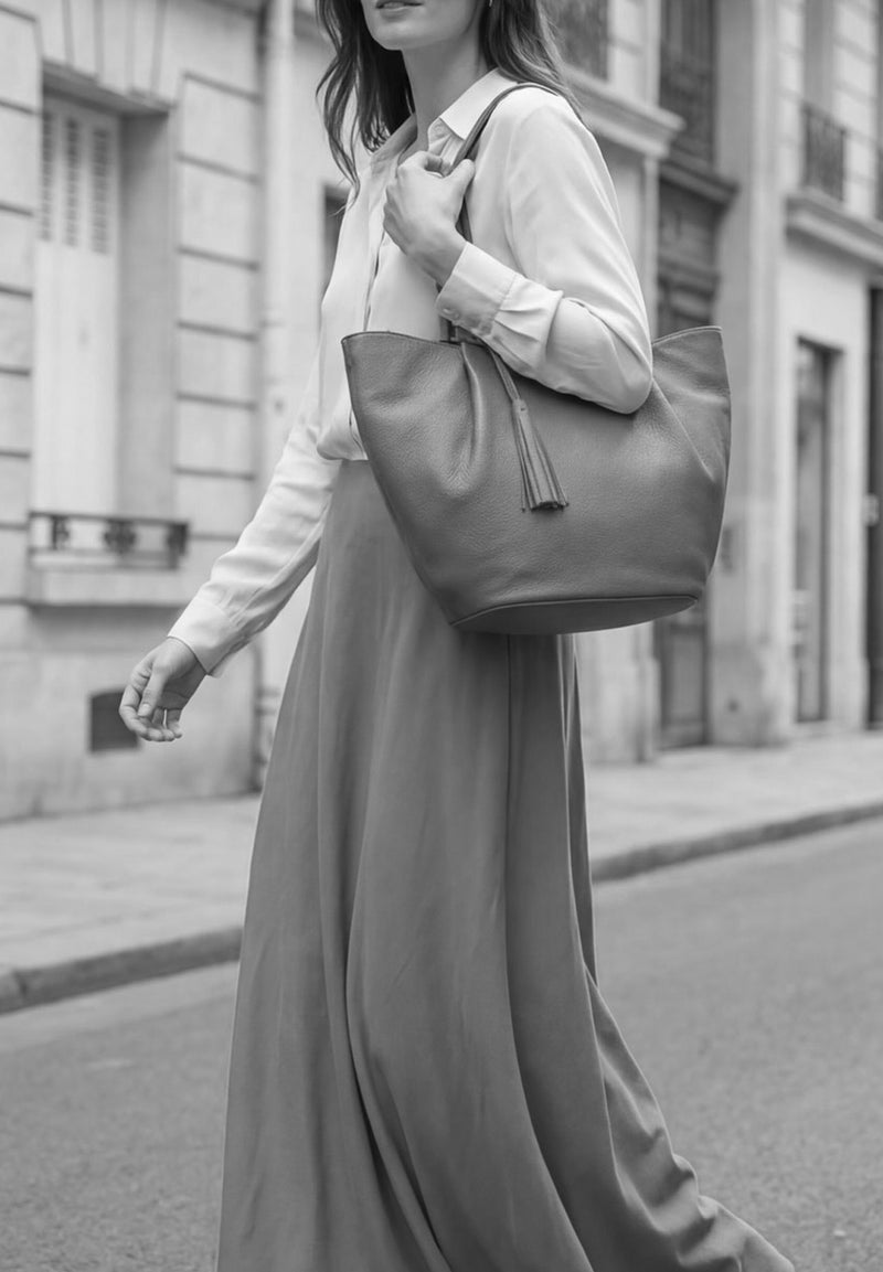 ALMA - Sac zippé porté épaule en cuir grainé