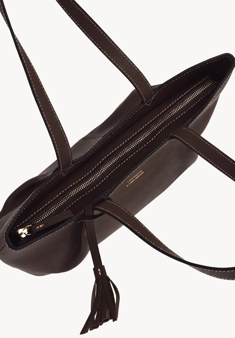 ALMA - Sac zippé porté épaule en cuir grainé