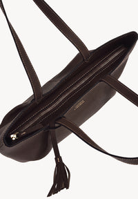 ALMA - Sac zippé porté épaule en cuir grainé