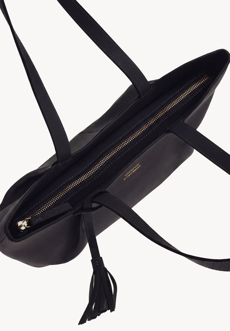 ALMA - Sac zippé porté épaule en cuir grainé