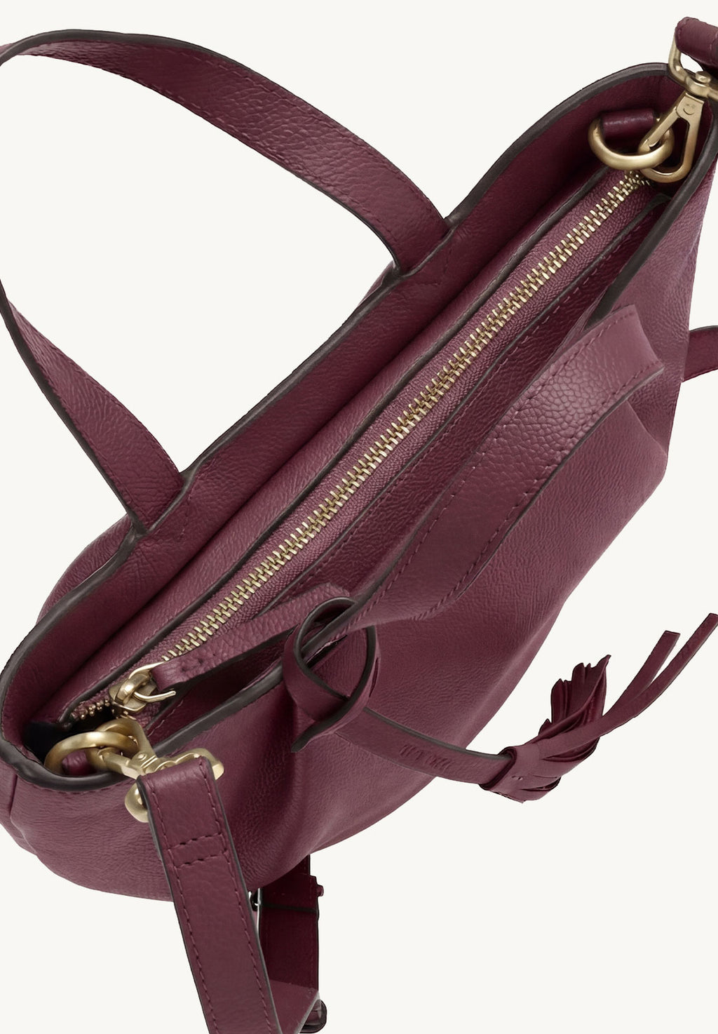 Baby ALMA - Petit sac zippé porté épaule cuir grainé