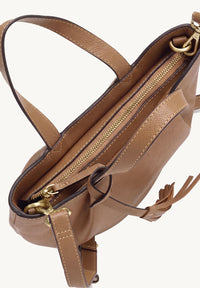 Baby ALMA - Petit sac zippé porté épaule cuir grainé