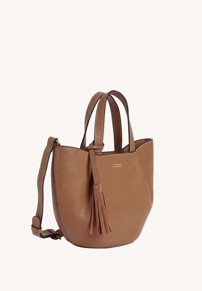 Baby ALMA - Petit sac zippé porté épaule cuir grainé