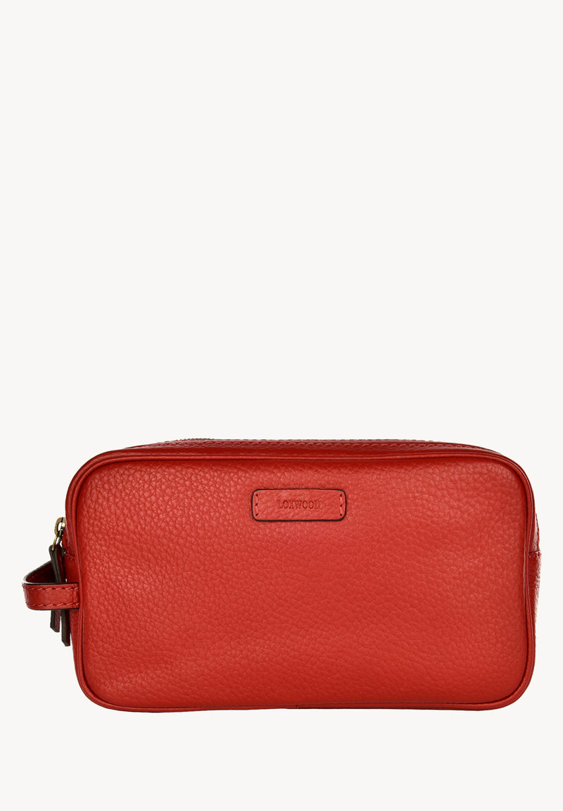 Trousse de toilette Double-zip - Cuir grainé