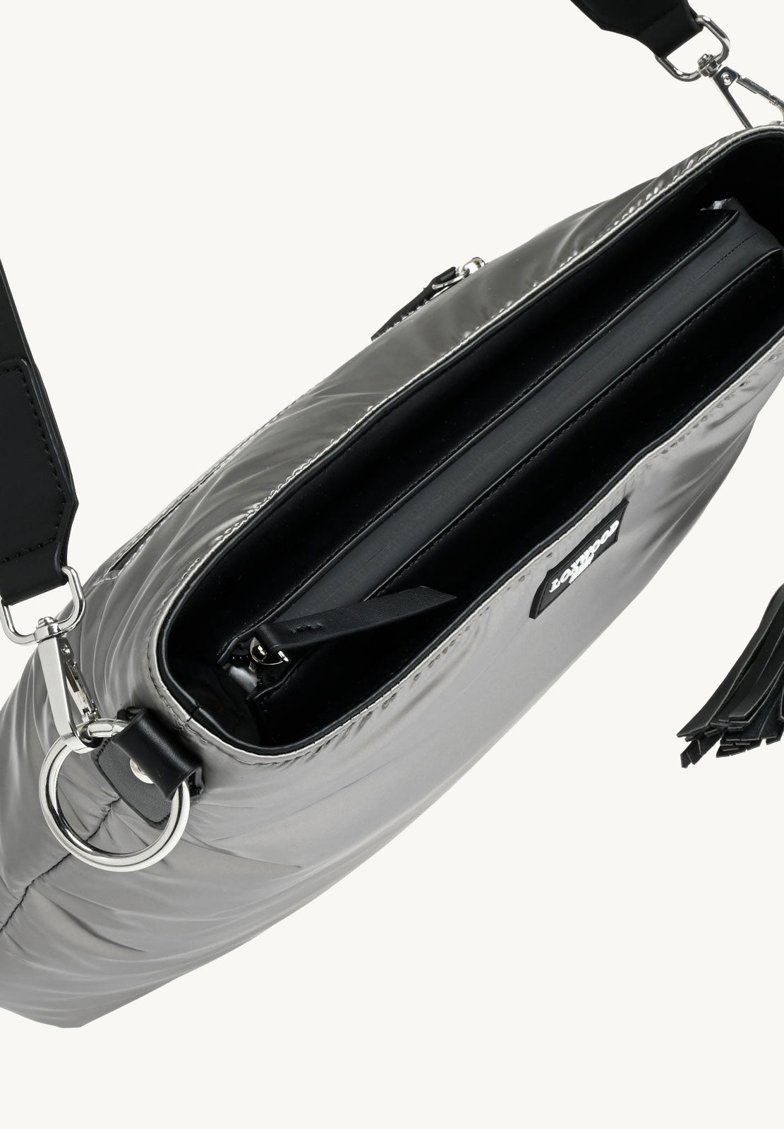 CELIA - Sac en nylon effet doudoune Silver Metallise