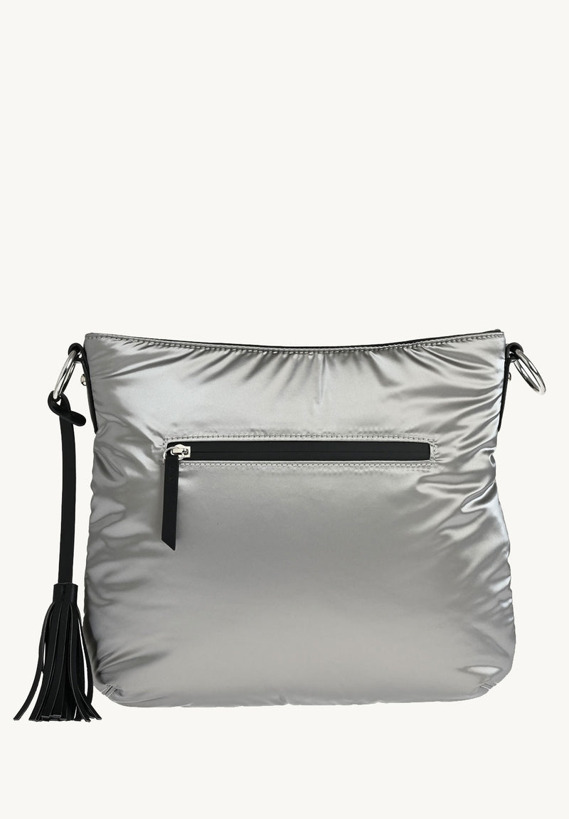 CELIA - Sac en nylon effet doudoune Silver Metallise