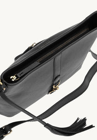 CELIA - Sac besace en cuir grainé avec mousqueton