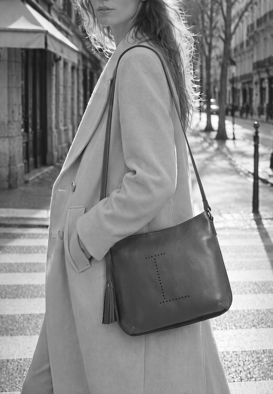 CELIA L - Sac besace en cuir grainé