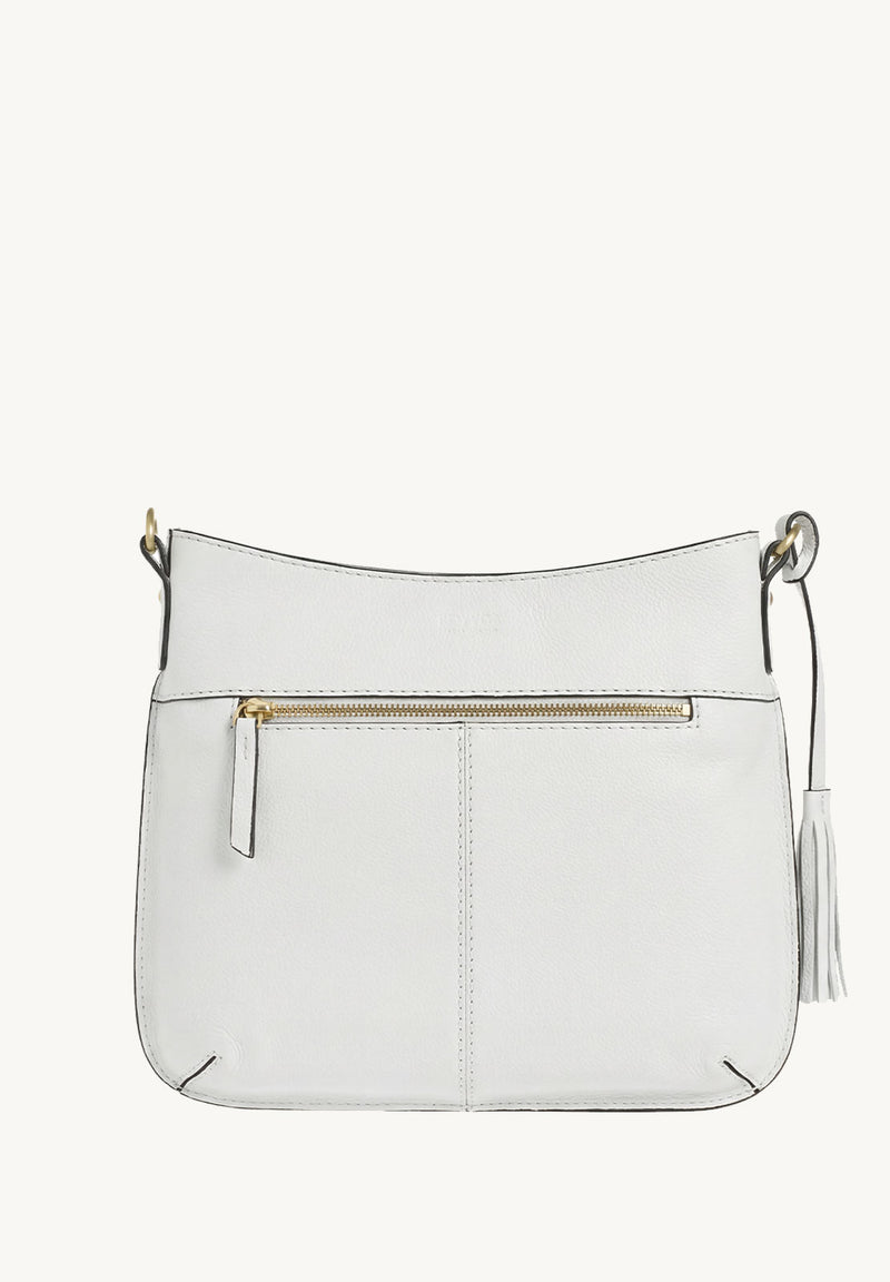 CELIA L - Sac besace en cuir grainé Craie