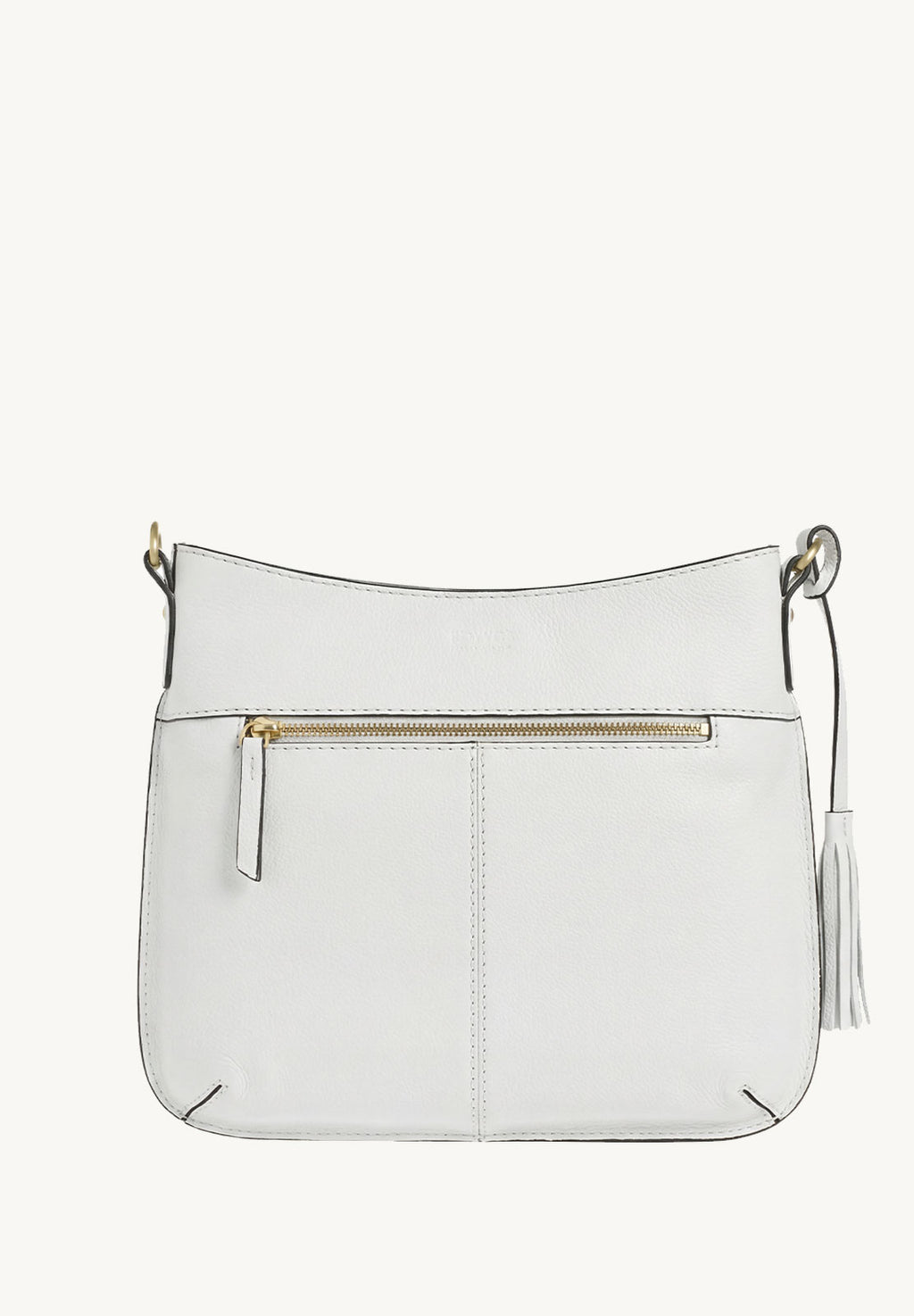 CELIA L - Sac besace en cuir grainé Craie