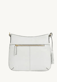 CELIA L - Sac besace en cuir grainé Craie