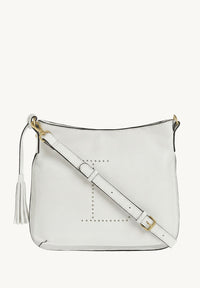 CELIA L - Sac besace en cuir grainé Craie