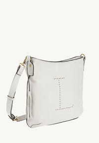 CELIA L - Sac besace en cuir grainé Craie