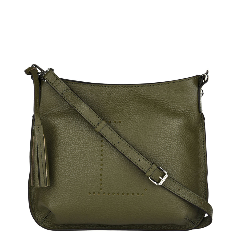 CELIA L - Grained leather messenger bag