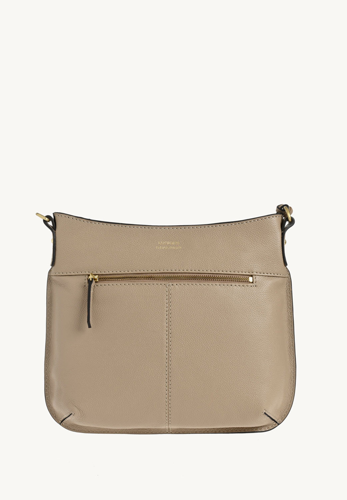 CELIA L - Sac besace en cuir grainé Mastic
