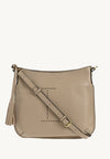 CELIA L - Sac besace en cuir grainé Mastic
