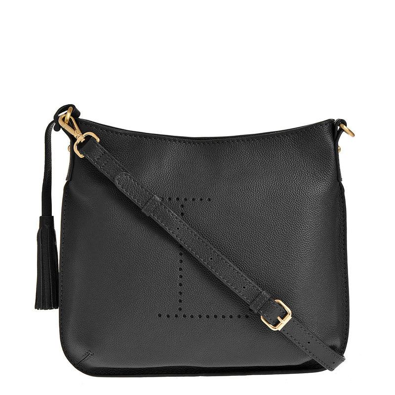 CELIA L - Grained leather messenger bag