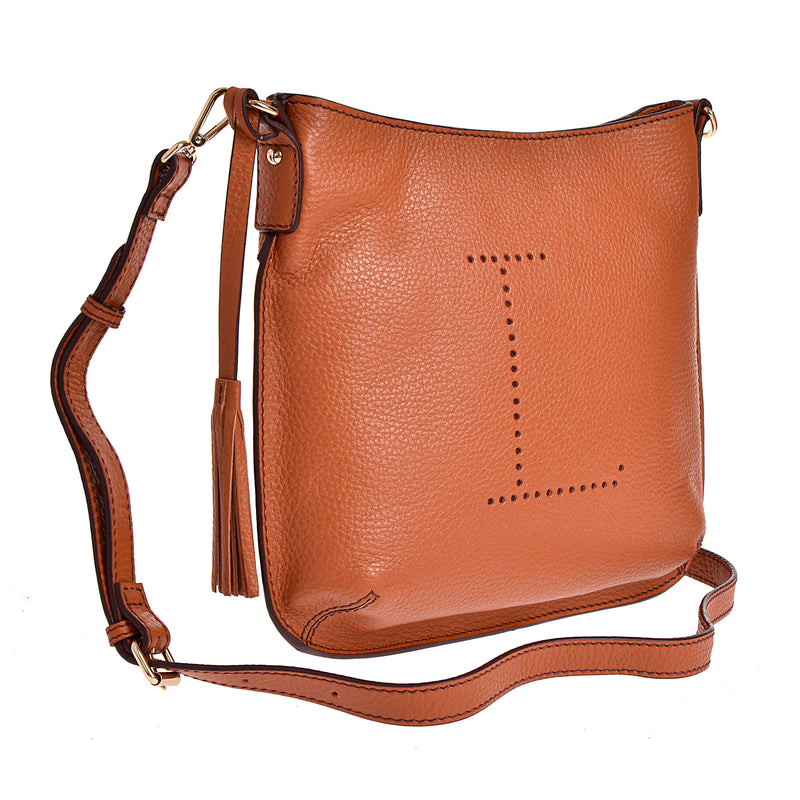 CELIA L - Grained leather messenger bag