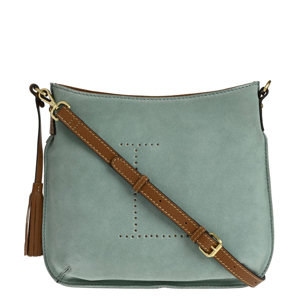 CELIA L - Suede leather messenger bag