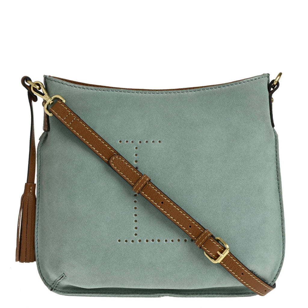 CELIA L - Suede leather messenger bag