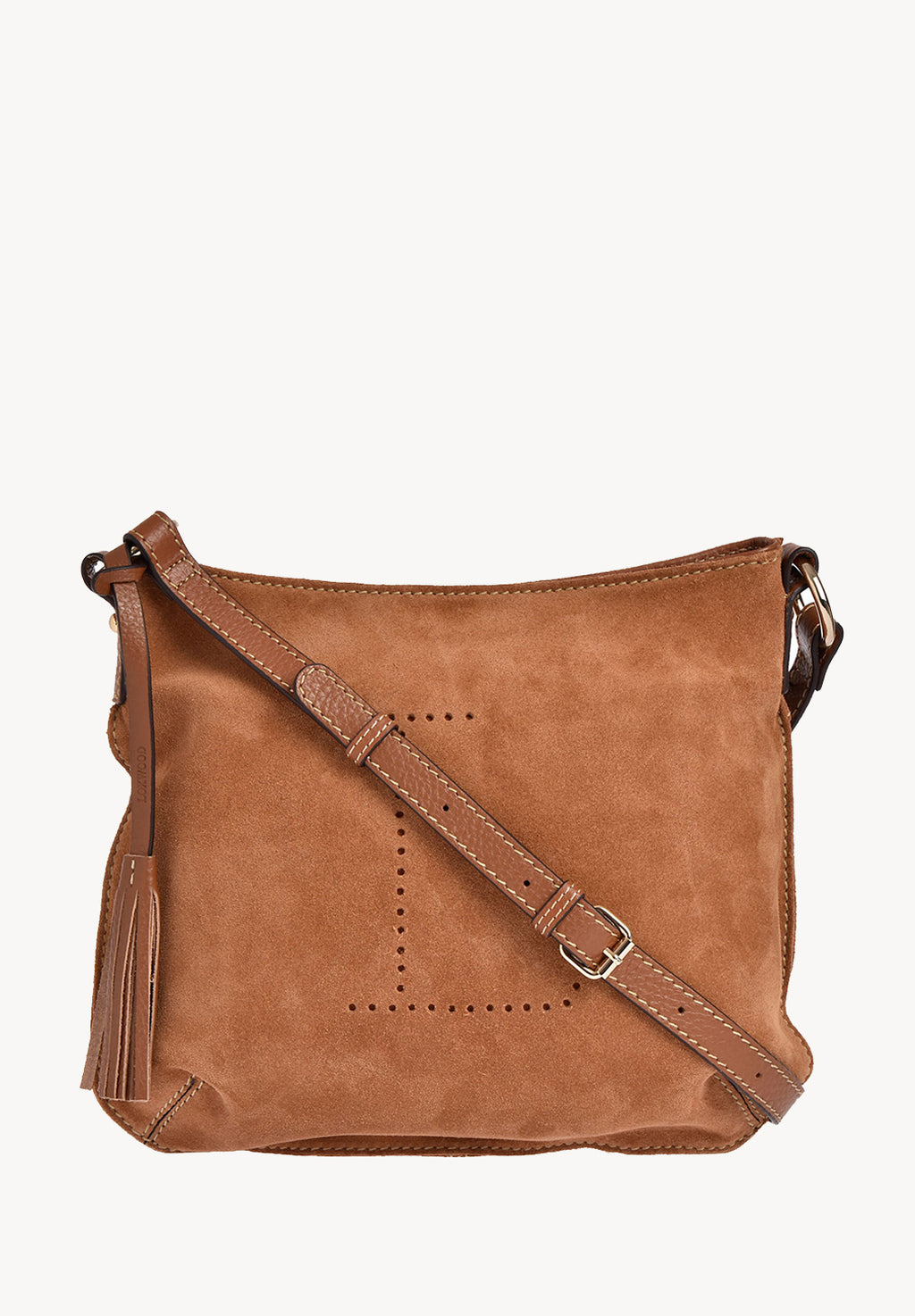 CELIA L Suede leather messenger bag
