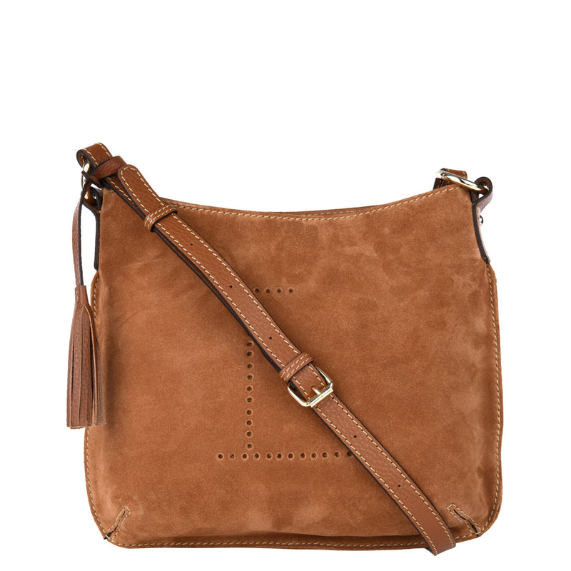 CELIA L - Sac besace en cuir velours