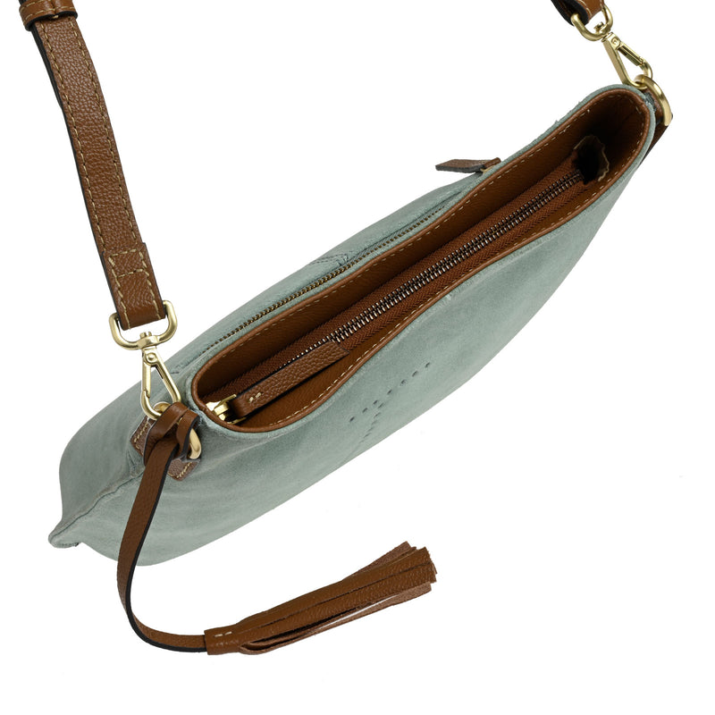 CELIA L - Suede leather messenger bag