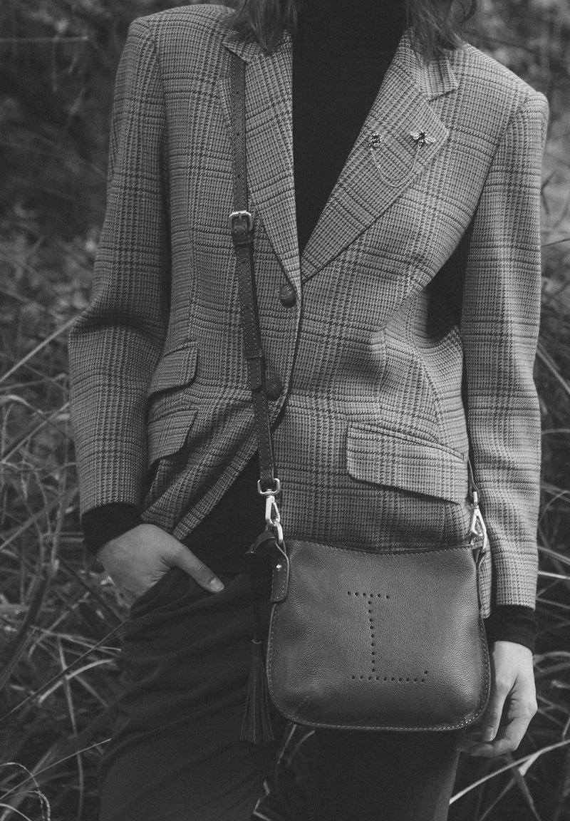 MINI CELIA - Small grained leather messenger bag