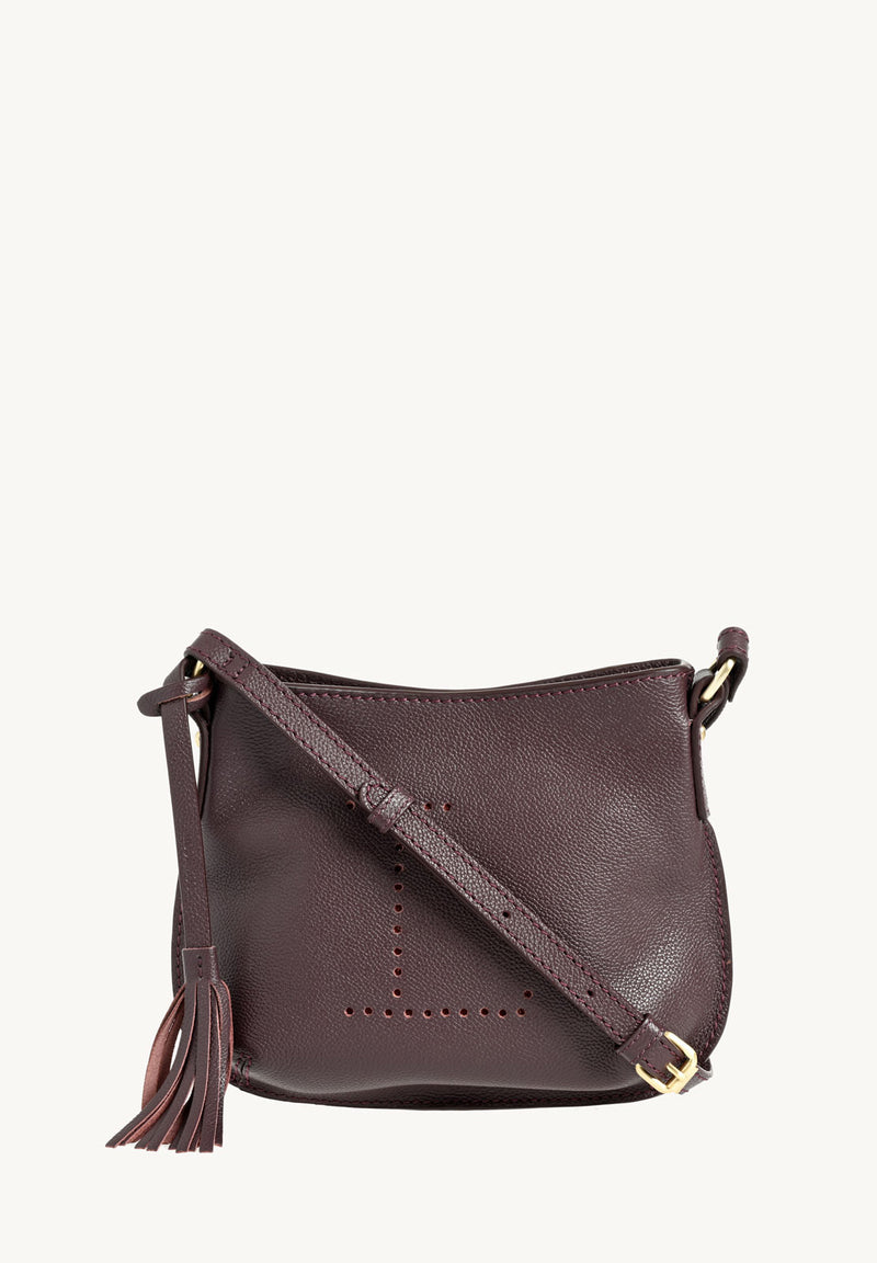 MINI CELIA - Small grained leather messenger bag