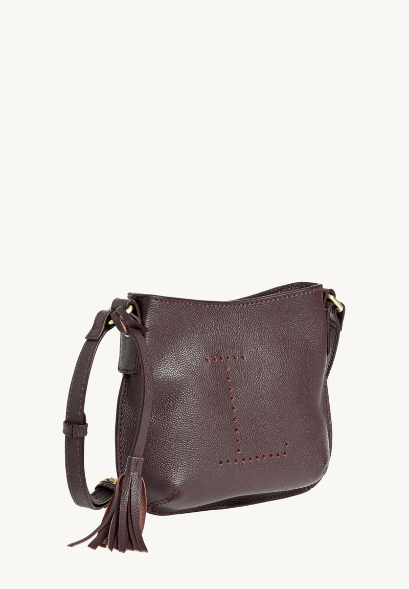MINI CELIA - Small grained leather messenger bag