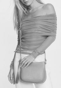 MINI CELIA - Small grained leather messenger bag