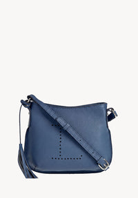 Mini Celia Leather Blue Jean
